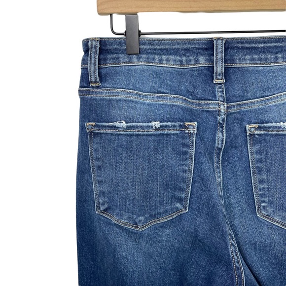 Flying Monkey High Rise Side Slit Released Hem Flare Jeans Deep Love Size 29 - Picture 10 of 13